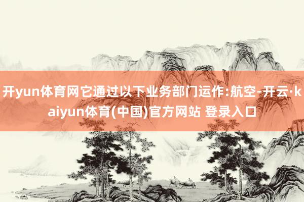 开yun体育网它通过以下业务部门运作:航空-开云·kaiyun体育(中国)官方网站 登录入口