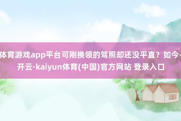 体育游戏app平台可刚换领的驾照却还没平直？如今-开云·kaiyun体育(中国)官方网站 登录入口