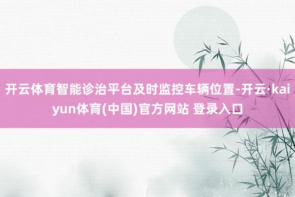 开云体育智能诊治平台及时监控车辆位置-开云·kaiyun体育(中国)官方网站 登录入口