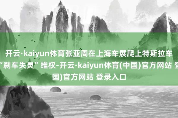 开云·kaiyun体育张亚周在上海车展爬上特斯拉车顶大叫“刹车失灵”维权-开云·kaiyun体育(中国)官方网站 登录入口